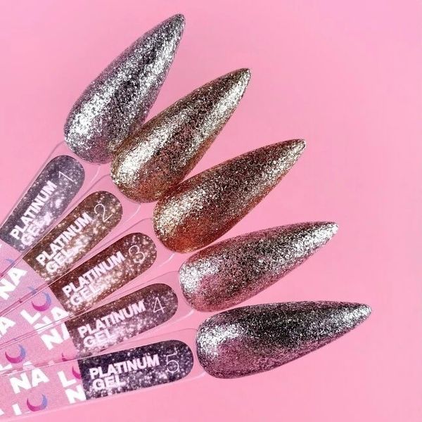 Блесточки для ногтей Luna Platinum Gel №4 5ml 75386 фото
