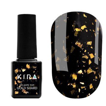 Топ для ногтей Kira Nails Top Gold Shard без липкого слоя 6 мл N04809 фото