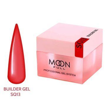 Гель для наращивания Moon Full Builder Gel 30ml №SQ13 красный без HEMA и TPO, гипоаллергенный SQ13 фото