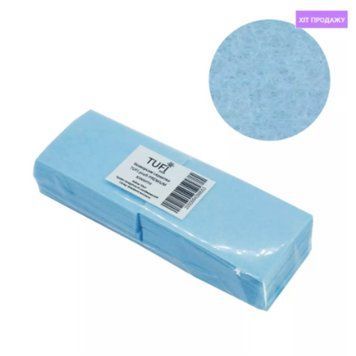 Безворсовые салфетки TUFI profi PREMIUM голубые плотные 4х6 см 70 шт 0104069 фото