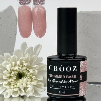 База для ногтей с шиммером Crooz Shimmer Base №8, 8мл N21675 фото