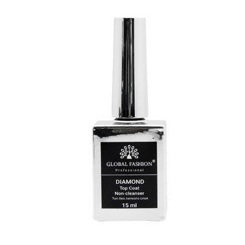 Топ для гель-лака без липкого слоя GLOBAL FASHION Top-Diamond, 15 мл 3642 фото