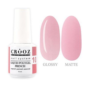 Рідкий полігель Crooz Liquid Polygel French №10, 15 мл 713410 фото