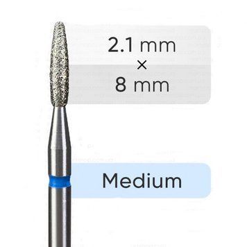 Фреза алмазная MART пламя тупое синяя 2,1*8 мм blue053 фото