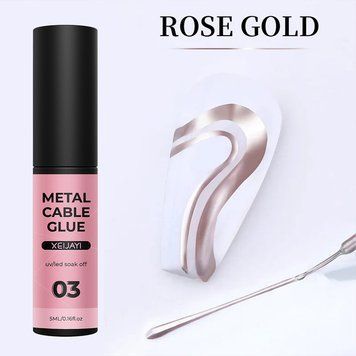 Гель краска для ногтей Metal Gel №3, Розовое золото 5 мл N9364 фото