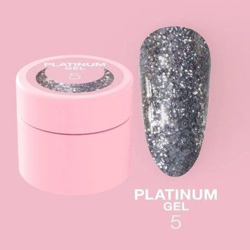 Блесточки для ногтей Luna Platinum Gel №5 5ml 75387 фото