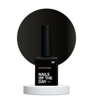 NAILSOFTHEDAY Color top Vitrage 09 &mdash; напівпрозорий чорний вітраж топ без липкого шару для нігтів, 10 мл N04688 фото