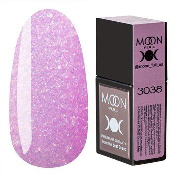 Кольорова база MOON FULL Amazing Color Base №3038 рожевий з шиммером та блискітками, 12 мл. 88281 фото
