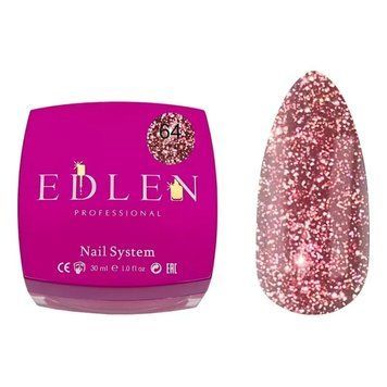 Будівельний гель Edlen Builder Gel Flash No64 (червоний, світловідбивний) 15 мл DL064 фото