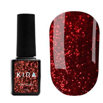 Гель-лак Red Hot Peppers Kira Nails 001, 6 мл (рубіновий з яскраво-червоними блискітками) N01140 фото