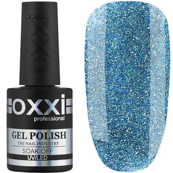 Гель-лак Oxxi Professional Disco Boom 004 голубой светоотражающий, 10 мл DB004 фото