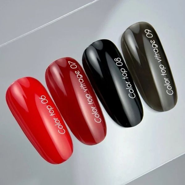 NAILSOFTHEDAY Color top Vitrage 09 &mdash; напівпрозорий чорний вітраж топ без липкого шару для нігтів, 10 мл N04688 фото