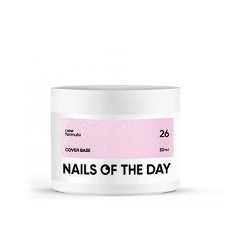 Nailsoftheday Cover base NEW Formula 26 &mdash; нежно-розовое с серебряным шимером, базовое покрытие, 30 мл 4820669 фото