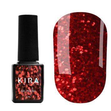 Гель-лак Red Hot Peppers Kira Nails 002, 6 мл (червоний з кораловими блискітками) N01141 фото