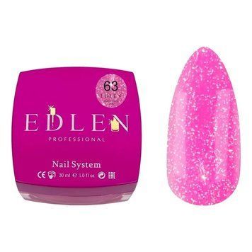 Будівельний гель Edlen Builder Gel Flash №63 (яскраво-рожевий, світловідбиваючий) 15 мл DL063 фото