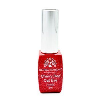 Гель лак кошачий глаз Cherry Red Cat Eye Global Fashion, 8мл, 005 24830 фото