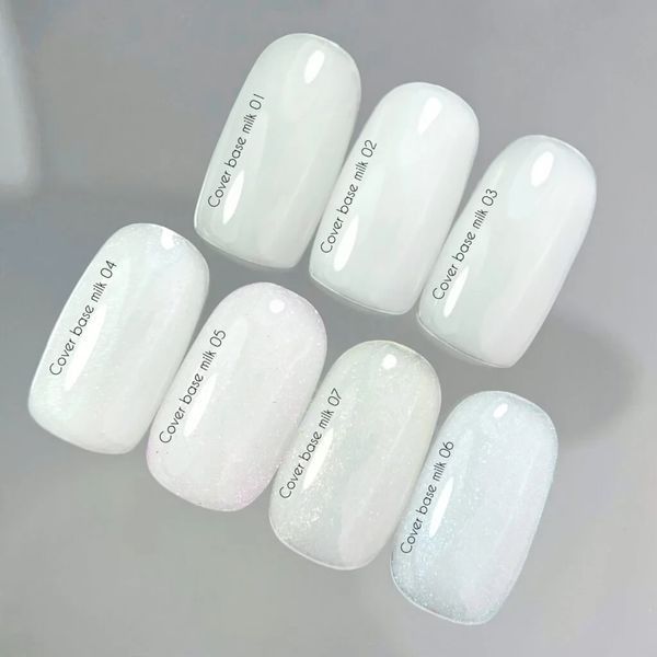 Nailsoftheday Cover base NEW Formula milk 06 &mdash; молочне, напівпрозоре з блакитним шимером, базове покриття 30мл 4820671 фото