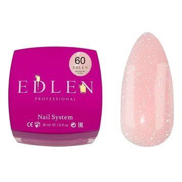 Будівельний гель Edlen Builder Gel Flash №60 (кремово-бежевий, світловідбиваючий) 15 мл DL060 фото