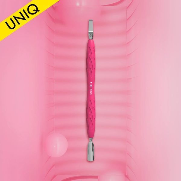 Лопатка Маникюрная С Силиконовой Ручкой "Gummy" UNIQ 10 TYPE 5 (Пушер Округлый Узкий + Лопасть Широкая Прямая) PQ-10/5 фото