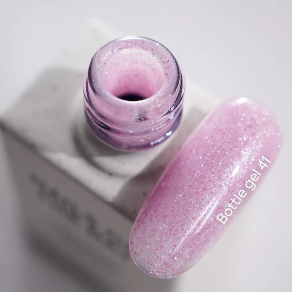 Гель для нігтів NAILSOFTHEDAY Bottle gel 41&ndash; рожевий світловідбиваючий надміцний гель для укріплення нігтів, 10 мл 482333100 фото