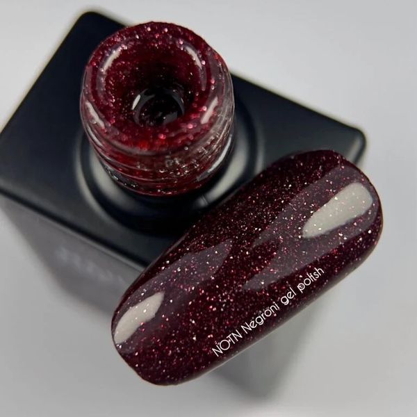 NAILSOFTHENIGHT Negroni gel polish &mdash; темно-бордовий світловідбиваючий гель лак, 10 мл 489379 фото