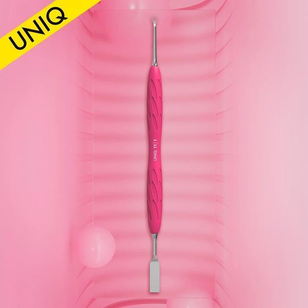 Лопатка Маникюрная С Силиконовой Ручкой "Gummy" UNIQ 10 TYPE 5 (Пушер Округлый Узкий + Лопасть Широкая Прямая) PQ-11/1 фото