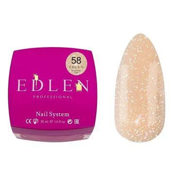 Будівельний гель Edlen Builder Gel Flash №58 (пісочно-бежевий, світловідбиваючий) 15 мл DL058 фото