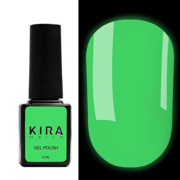 Kira Nails No Wipe Fluo Top - топ для ногтей без лc, флуоресцентный, 6 мл 456405 фото