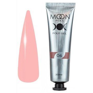 Полигель для наращивания ногтей Moon Full Poly Gel №06, туба 30 мл, персиковый 870317 фото