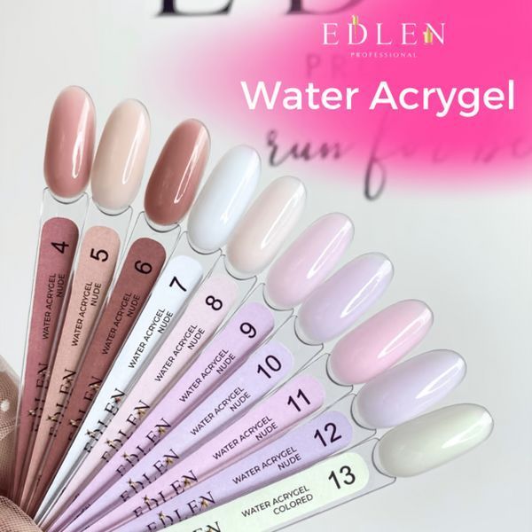 Гель для нігтів Edlen Water Acrygel Nude №7 біло-молочний, 15 мл 16637715 фото
