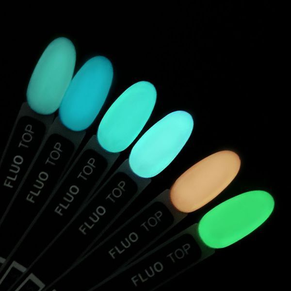 Kira Nails No Wipe Fluo Top - топ для ногтей без лc, флуоресцентный, 6 мл 456405 фото
