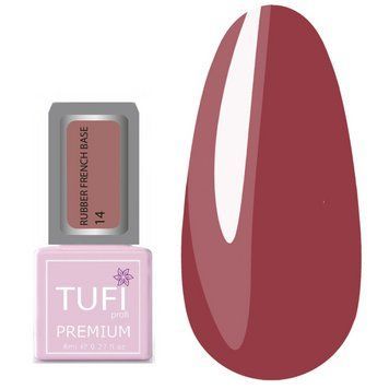 База для ногтей TUFI profi PREMIUM Rubber French Base 014 дикий шиповник, 8 мл 123401 фото