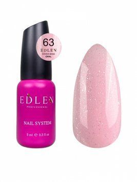 База для ногтей Edlen Cover base Opal 63 (розовый с серебряным шиммером), 9 мл 26303 фото