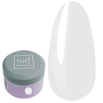 UV гель для наращивания TUFI profi PREMIUM Builder Gel 01 Milky 15 г 226508 фото