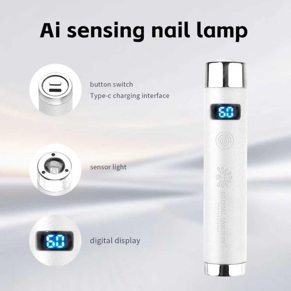 Лампа для манікюру 5 W UV/LED GFL-AI 2 Pro на акумуляторі з USB, біла 26909 фото