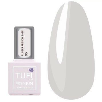 База для нігтів TUFI profi PREMIUM Rubber French Base 006 молочная дівчинка, 15 мл 227142 фото