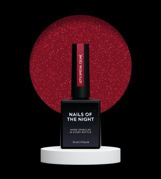 NAILSOFTHENIGHT Let's special C&eacute;line &mdash; темно-красный с блестками гель лак, перекрывающийся в один слой, 10 мл 33525601 фото