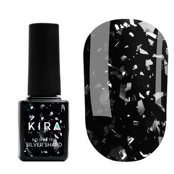 Топ для ногтей Kira Nails Top Silver Shard без липкого слоя 6 мл N04812 фото