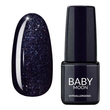 Гель-лак Baby Moon Full Midnight №008 черный с блестками, 6мл. 78220 фото