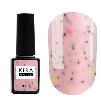 База для нігтів Kira Nails Lollypop Base №004 (рожевий з різнокольоровими пластівцями), 6 мл N8830004 фото