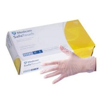 Рукавички вінілові MED прозорі M (4,4г) 113411138 фото