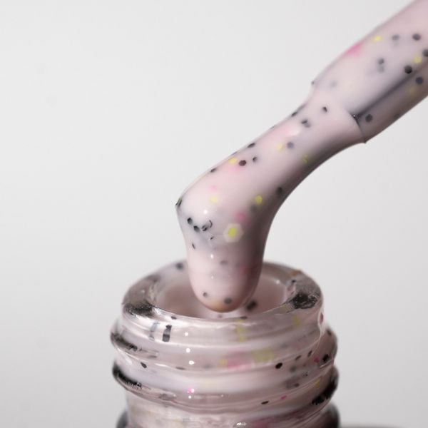 База для нігтів Kira Nails Lollypop Base №004 (рожевий з різнокольоровими пластівцями), 6 мл N8830004 фото