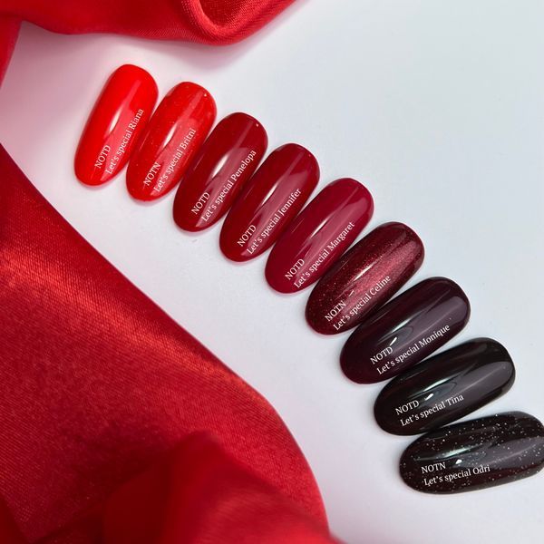 NAILSOFTHENIGHT Let&rsquo;s special C&eacute;line &mdash; темно&ndash;червоний з червоними блискітками гель лак, що перекривається в один шар, 10 мл 33525601 фото