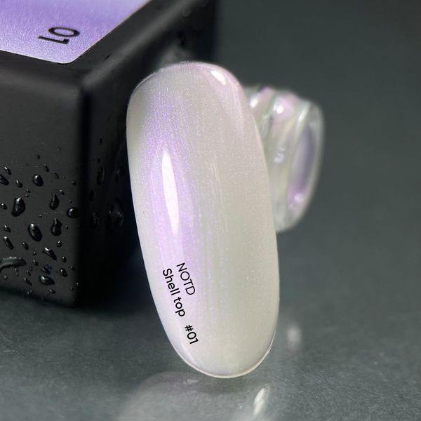 NAILSOFTHENIGHT Shell top 01 &ndash; перлинний топ для нігтів з ліловою втиркою без липкого шару, 10 мл 22442670 фото