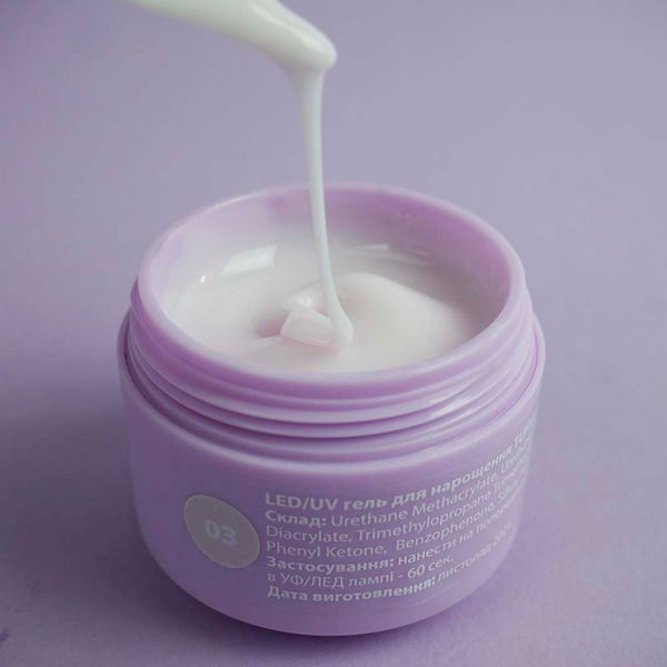 LED/UV гель для нарощення TUFI profi PREMIUM Gel 03 Baby Milk 15 г 0105868 фото