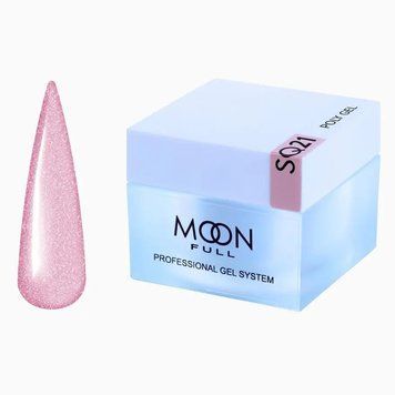 Полигель Moon Full Poly Gel SQ21 без HEMA и TPO розовое мерцание, 30 мл SQP21 фото