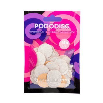 ЗМІННІ ФАЙЛИ БІЛІ ДЛЯ ПЕДИКЮРНОГО ДИСКА 180 ГРИТ STALEKS PRO PODODISC - M 50 ШТ PDF-20-180w фото