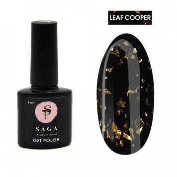 Топ для ногтей с золотыми хлопьями Saga Leaf Cooper, 8мл N04823 фото