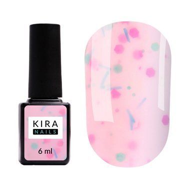 База для ногтей Kira Nails Lollypop Base №005 (ярко-розовый с разноцветными хлопьями), 6 мл N8830005 фото