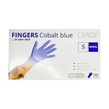 Рукавички нітрилові Ceros Cobalt Blue 3.5г S 113411139 фото
